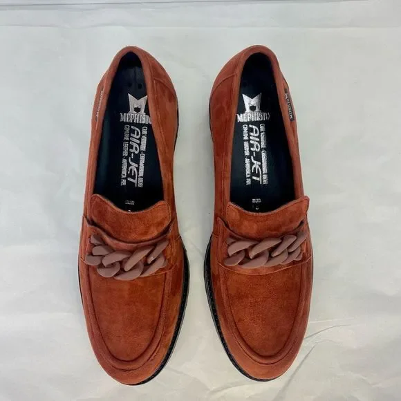 NWOT Mephisto Women's Salka Loafer Suede Rust Supportive Comfort Oxfords - Picture 3 of 14